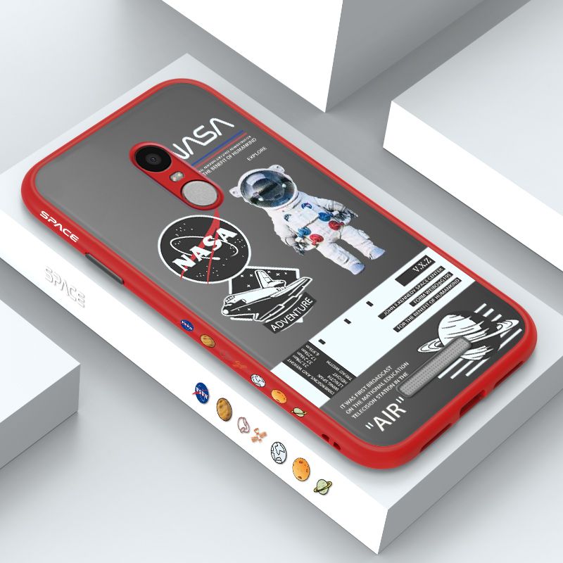 ZeroQiQi for Redmi Note 3 Case Creative Cartoon Astronaut Side Printed Pattern Design Phone Cover Frosted Transparent Ultra Thin Protective Phone Case