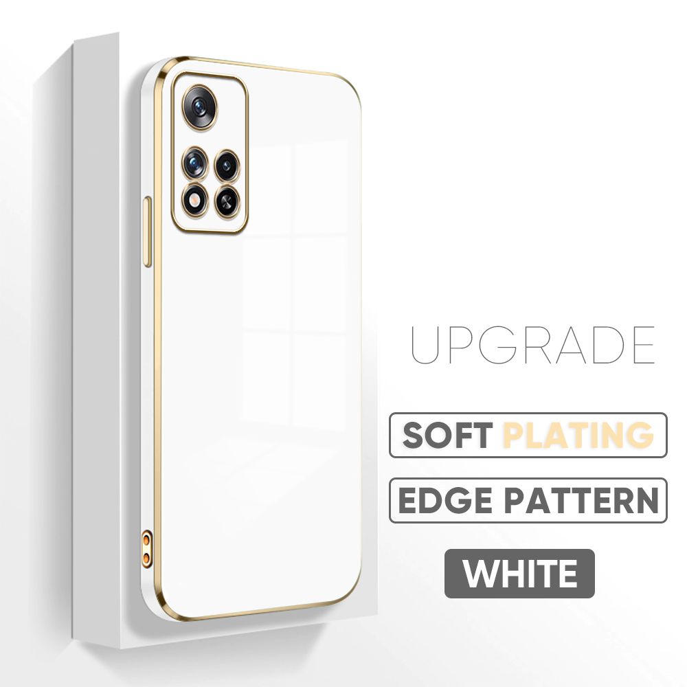 TA for Xiaomi Poco M4 Pro 5G Back Cover + Free Lanyard Luxury 6D Plating Case Side Pattern Soft Silicone Square Mobile Phone Cases