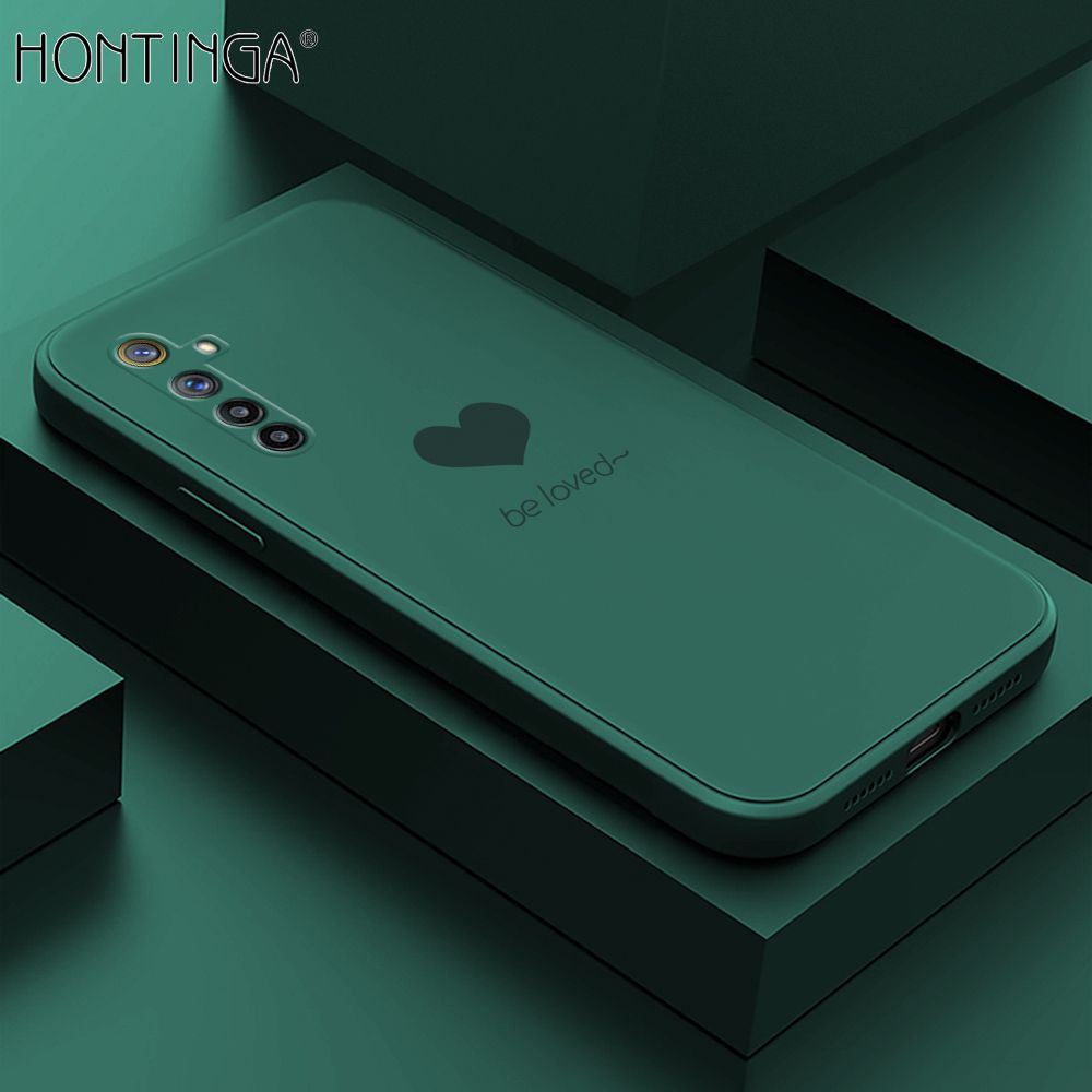 Hontinga for OPPO R17 Case Simple Lover Heart Pattern Back Cover Soft Square Edge Liquid Silicone Phone Cases