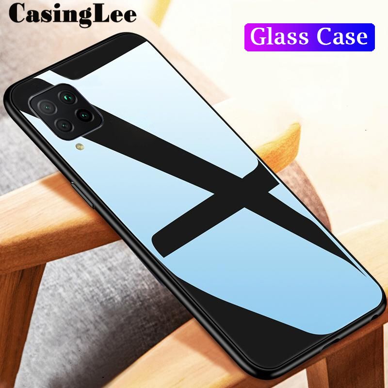 Protect Cover For Samsung Galaxy M32 4G case Glass silicon Full Protection Tempered Glass Phone Cases for Samsung M32 4G Back Cover For girls and Boys