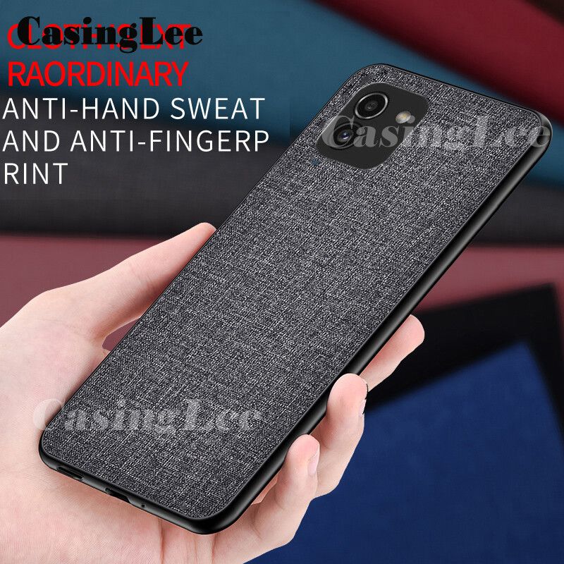 Casinglee For Samsung Galaxy A03 Mini Linen Phone Case Hard Cloth Back Cover With Soft Frame Anti-knock Cases For Samsung A03 For girls and Boys