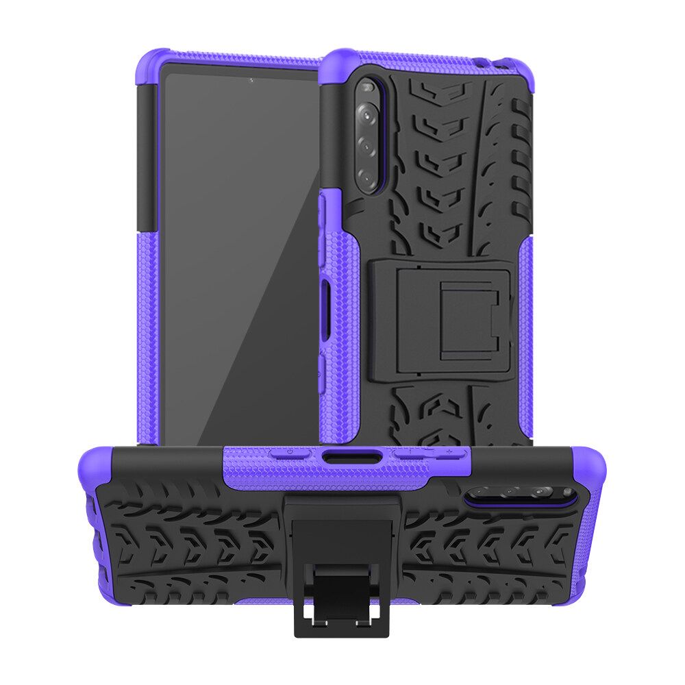 For Sony Xperia L4 Dual Layer Heavy Duty Armor Tough Hybrid Shockproof Stand Protective Case Cover