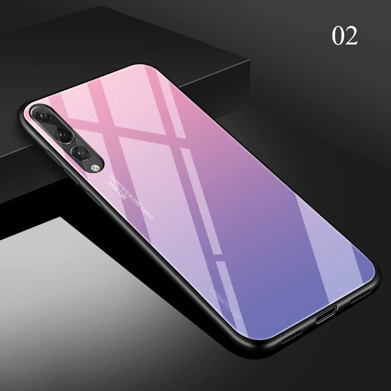 Gradient Tempered Glass Phone Case For Huawei P20 Lite P20 Pro P Smart Plus Nova 3i