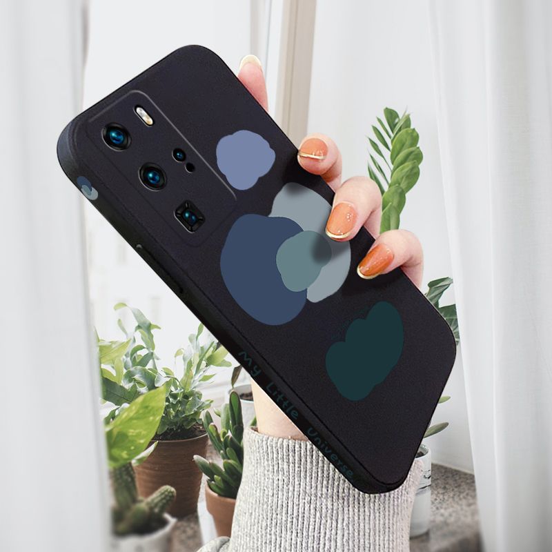 AMORVOR for Huawei P40 Pro Back Cover Color Mixture Clouds Side design Soft Case Liquid Silicone Phone Cases