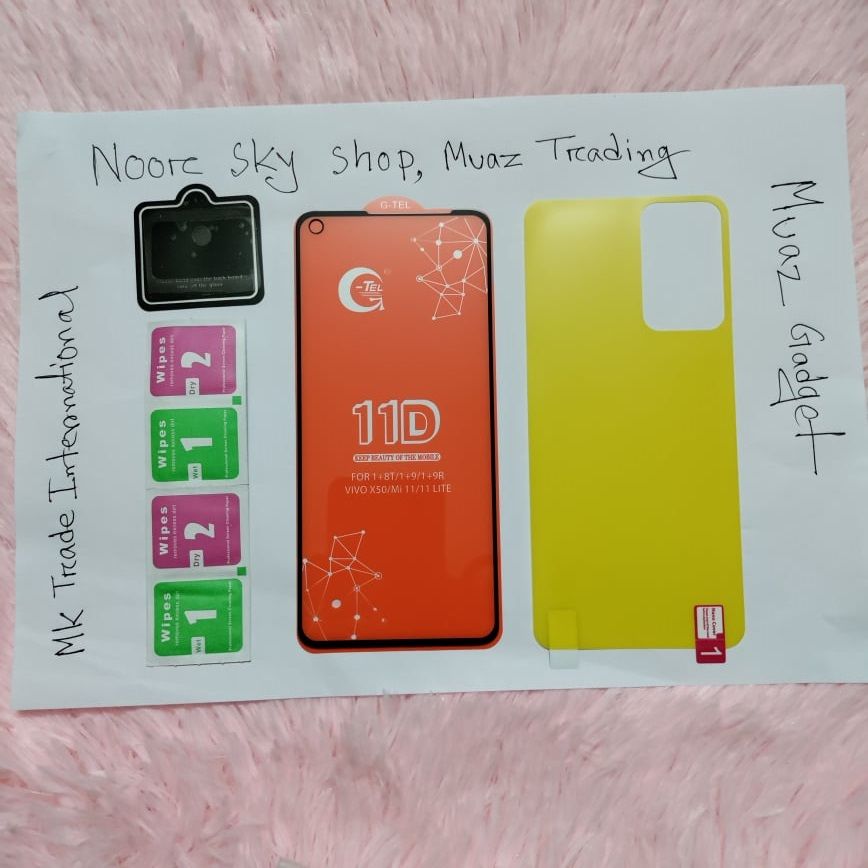 OnePlus 8T (1+8T) Combo Pack 3 in 1 (Screen Protector, Camera Glass & Back Transparent Poly)
