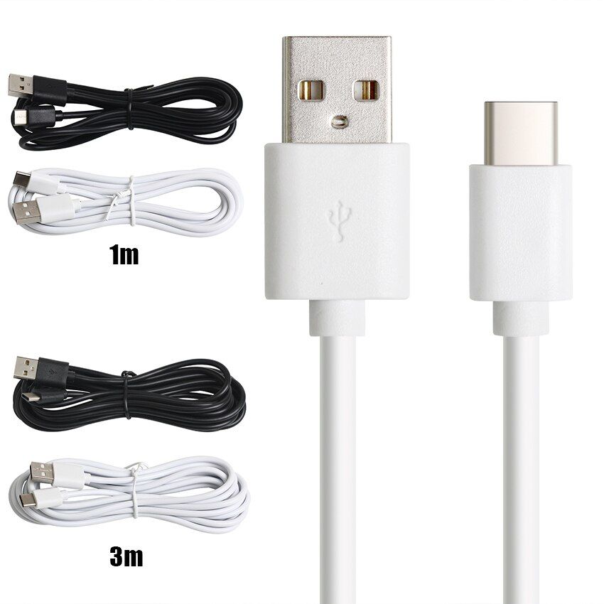 Type C Cable For Samsung S9 S8 S10 Huawei P30 Pro Fast Charge TypeC Mobile Phone Charging USB-C Cables for Xiaomi 1m 2m 3m 0.25m