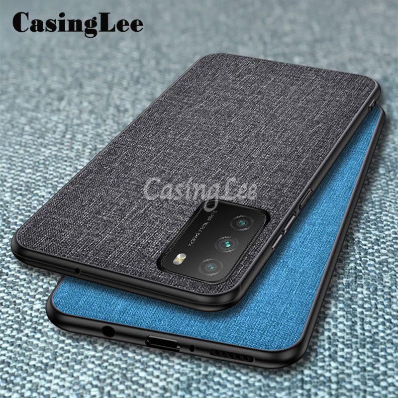 Casinglee For OPPO A16 Case Linen Soft Cover With Silicone Frame Anti-knock Cloth Case For OPPO A16 Cover