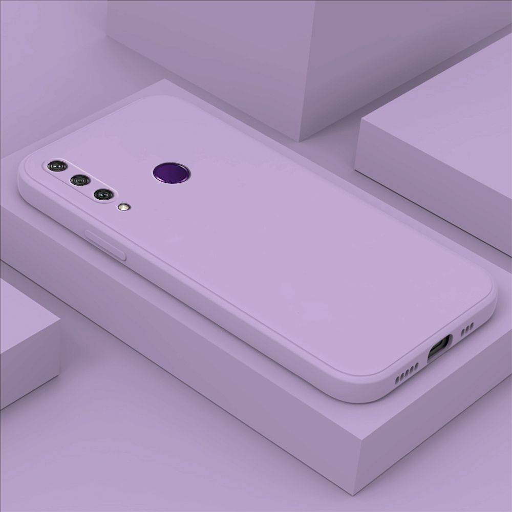 Hontinga for Huawei Y6P Case Thin Soft Luxury Square Liquid Silicone Phone Case Candy Cover