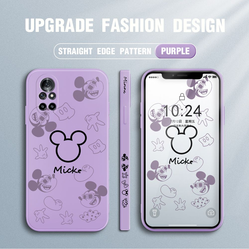 FHKL for Huawei Nova 8 Back Cover Mickey Print Side design Soft Case Multicolor Liquid Silicone Phone Cases