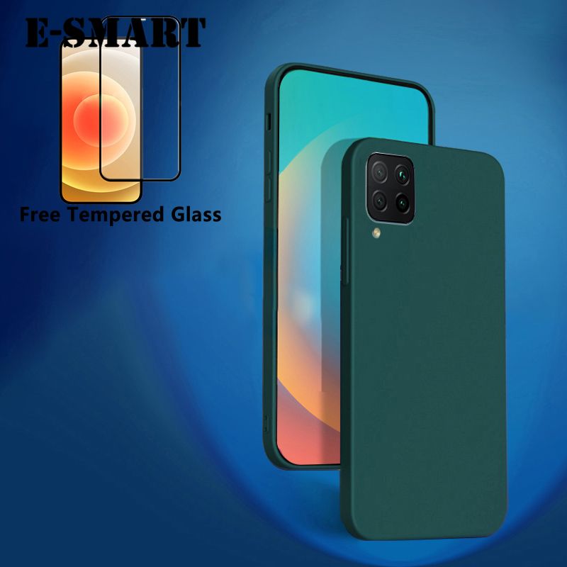 Phone Case Samsung Galaxy M53 5G Soft Back Cover + Free Tempered Glass Screen Protector Matte Silicone Samsung M53 5G Case
