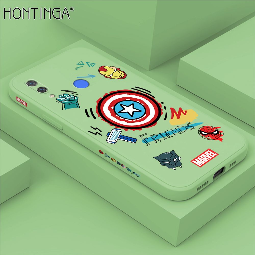 Hontinga for Huawei Nova 3 Case Side Design Trendy Cartoon Sign Back Cover Soft Square Edge Pattern Liquid Silicone Phone Cases