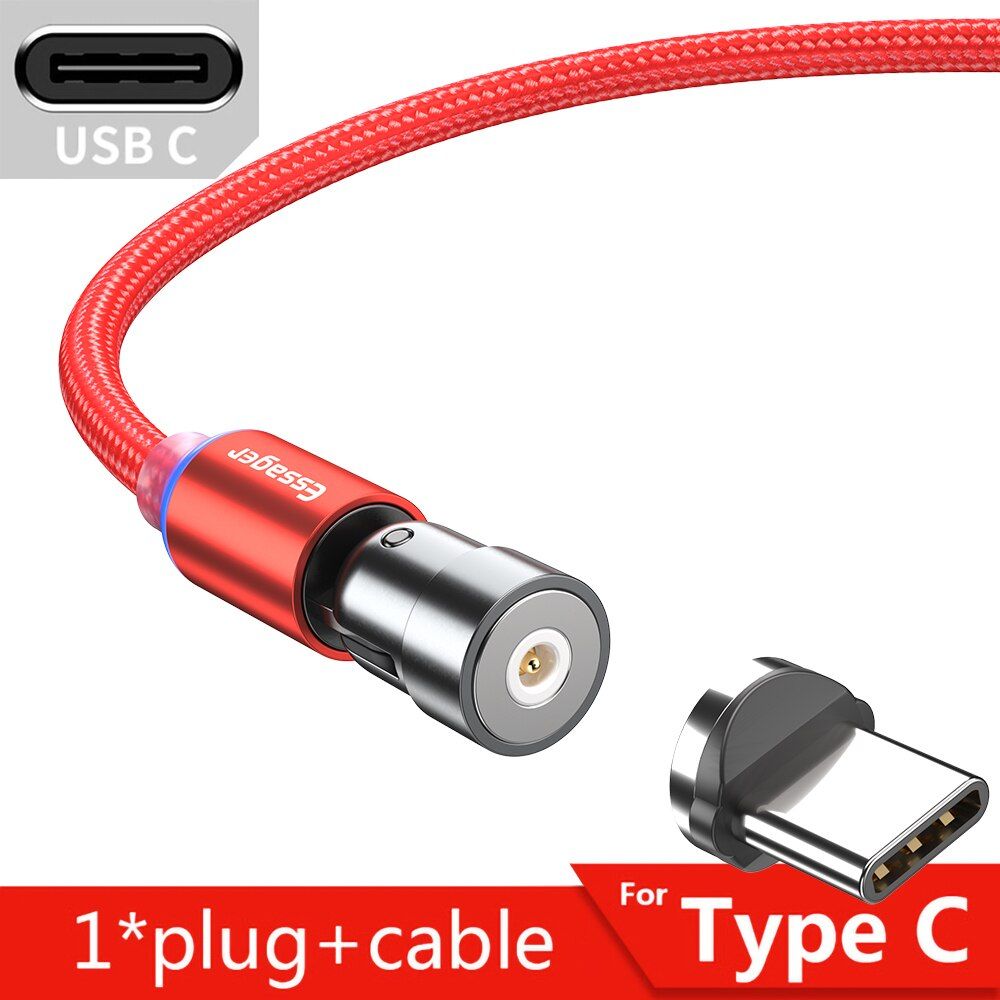 Essager 540 Rotate Magnetic Cable Micro USB Type C Cable Fast Charging Magnet Charger Phone Cable For iPhone Android Wire Cord