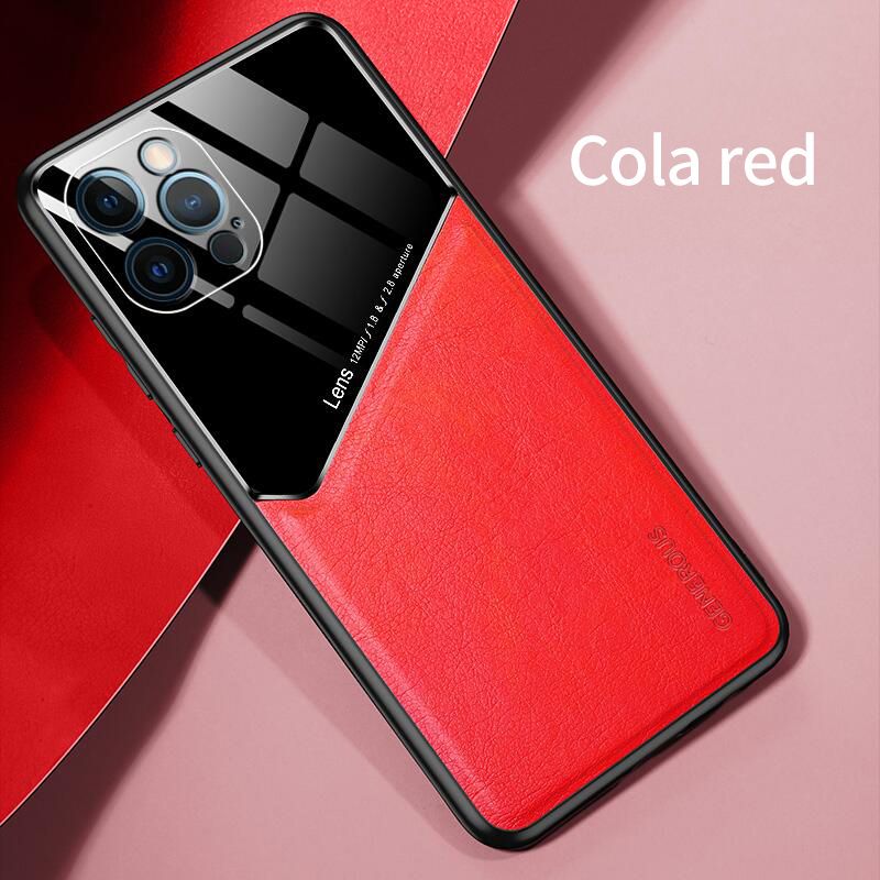 For Apple iPhone 12 Pro Max Case Mix Color Fashion Slim Back Cover Camera Protection Hardcase Leather Business Casing Compatible with Magnetic Car Holder
