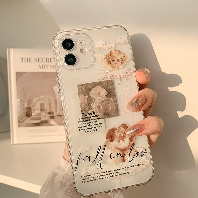 Rose Angel Pattern Case Soft Silicone Cover Mobile Phone Case