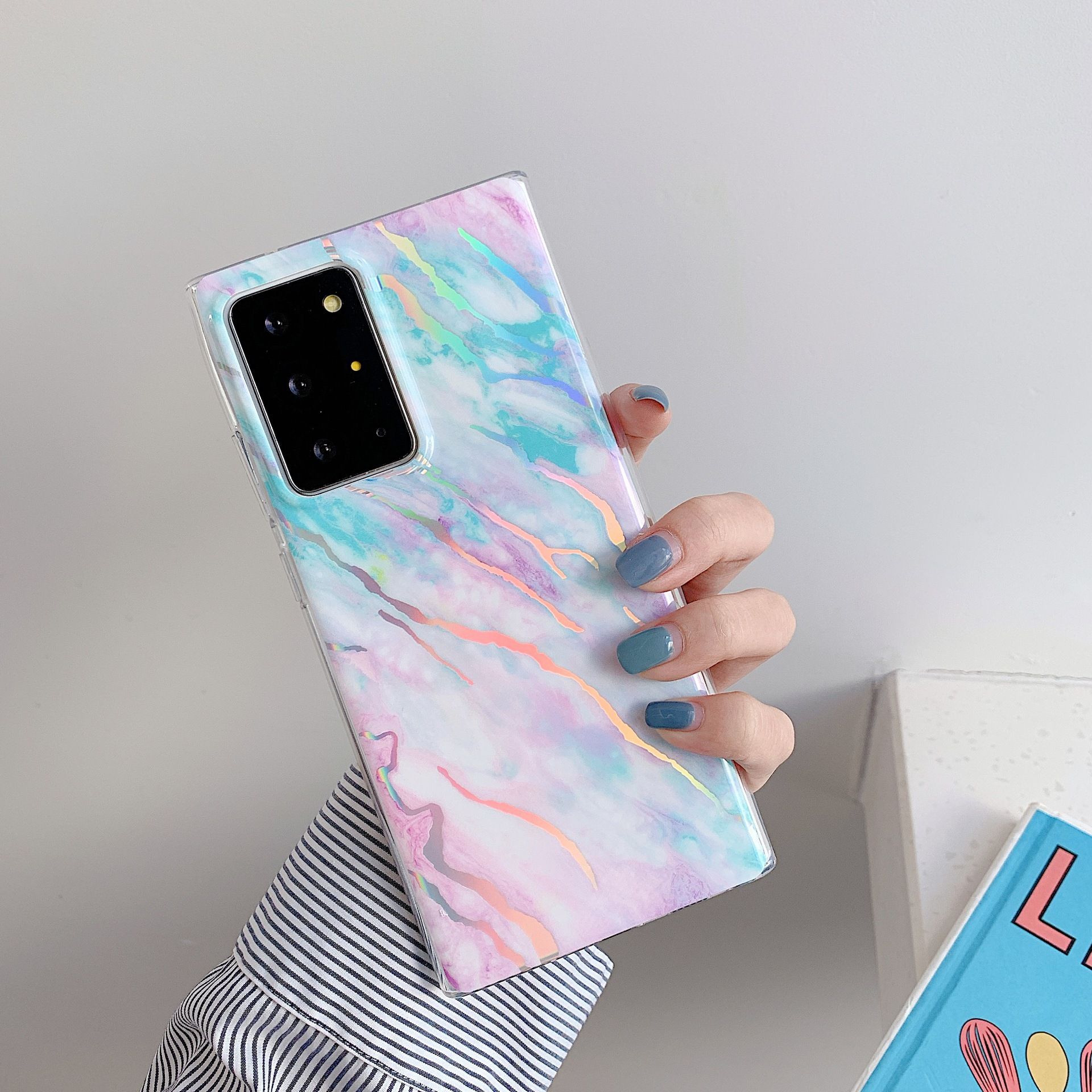 Yfashion Starry Sky Marble Pattern Mobile Phone Case For  S21ultra Protective Case color