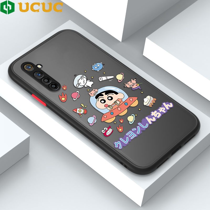 UCUC for Realme X2 / Realme XT / OPPO K5 Back Cover Spaceship Shinchan Frosted Transparent Hard Phone Case Thin Shockproof Full Cover Camera Protect Case