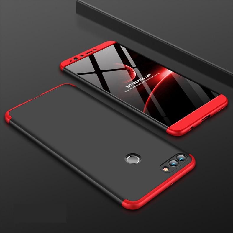 Huawei Y9 (2018) 360 Degree Gkk Phone Back Cover - Black & Red