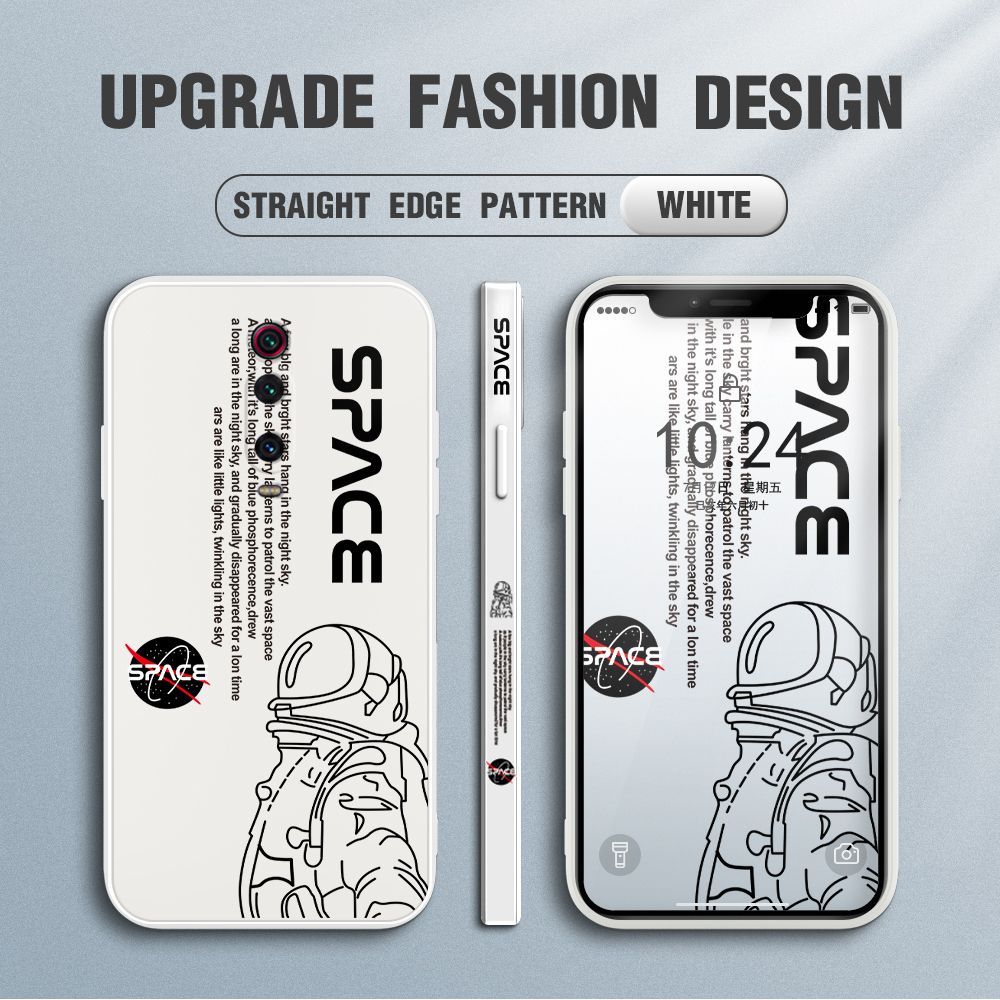 Jizetin for Xiaomi Mi 9T Pro Case NASA Astronaut Design Side Design Phone Case Square Edge Pattern Liquid Silicone Cases Full Cover Camera Shockproof Protective Case