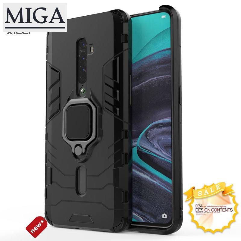for OPPO Reno2 Reno A9 /A11X/A5  Case,  TPU and Hard PC Luxury Armor Shockproof Metal Ring Holder Cover Phone Casing
