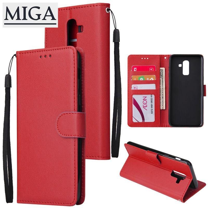 For Samsung Galaxy J8 2018 J810F Light Luxury PU Leather Case 6.0 inches Inner Card Slot Holder TPU Back Cover Flip Case