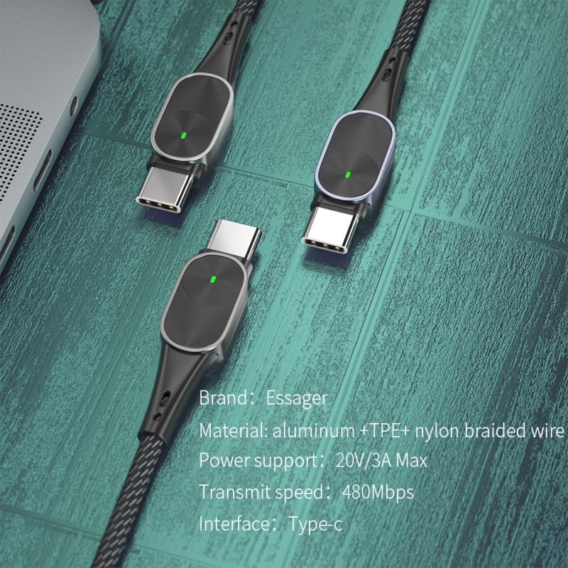 Essager USB Type C To USB C Cable 60W PD Fast Charging Charger USBC USB-C Wire Cord For Samsung Macbook Simple Fidelity design