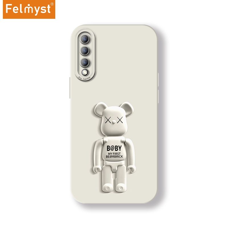 Bearbrick For Honor 9X Pro Back Mobile Phone Holder Case XX Be@rbrick Simple Luxury Mens Girls Liquid Silicone Protect Lens Shockproof Full Soft Cover