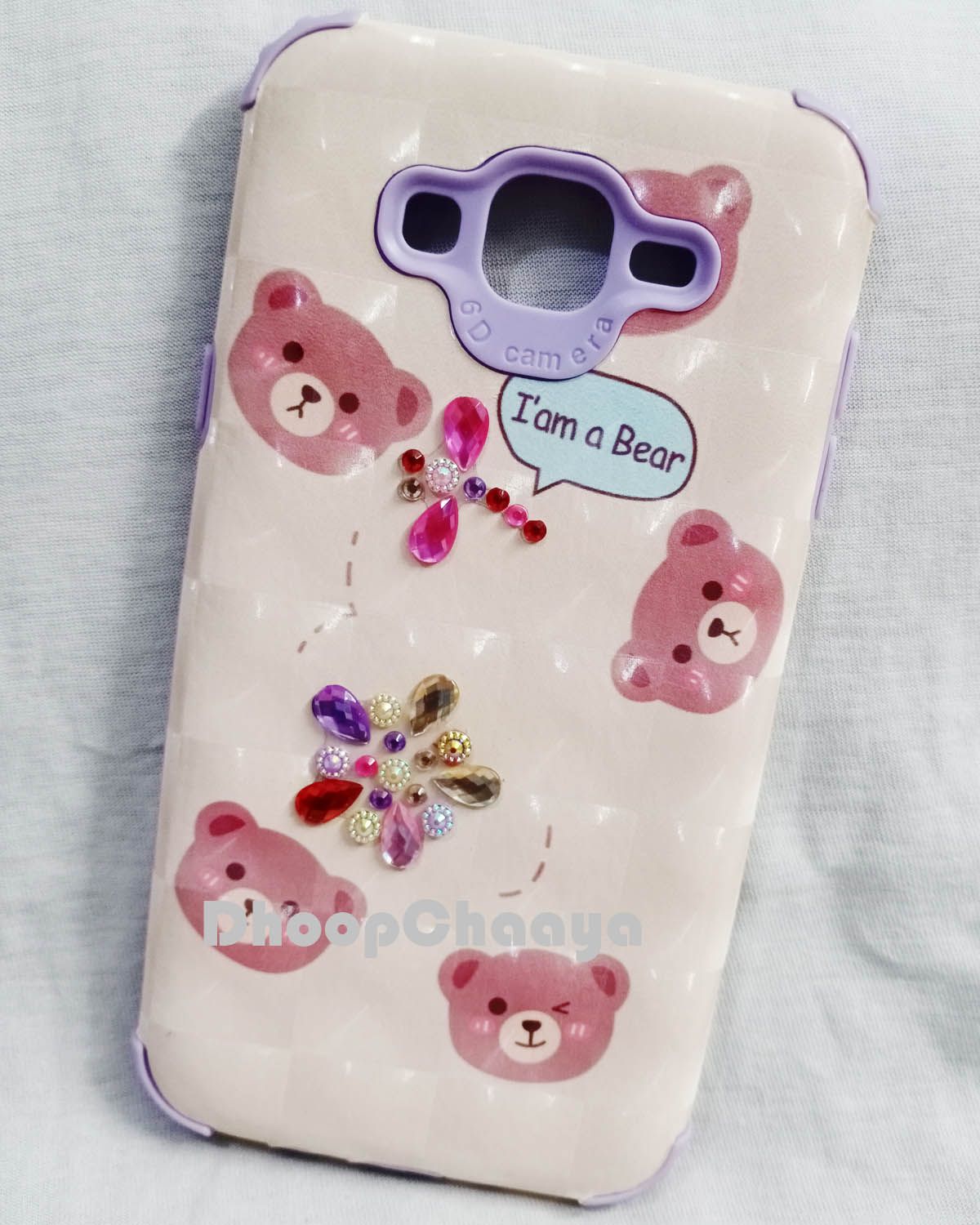 Samsung Galaxy J7 /  Samsung Galaxy J7 Nxt - Camera Protection Luxury 6D Plating Half Wrapped Stone Fashionable Soft Ladies Case Cover