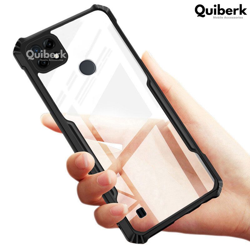 Quiberk for Realme C21 Case Edge-Reinforced Shockproof Hard Transparent Phone Cover