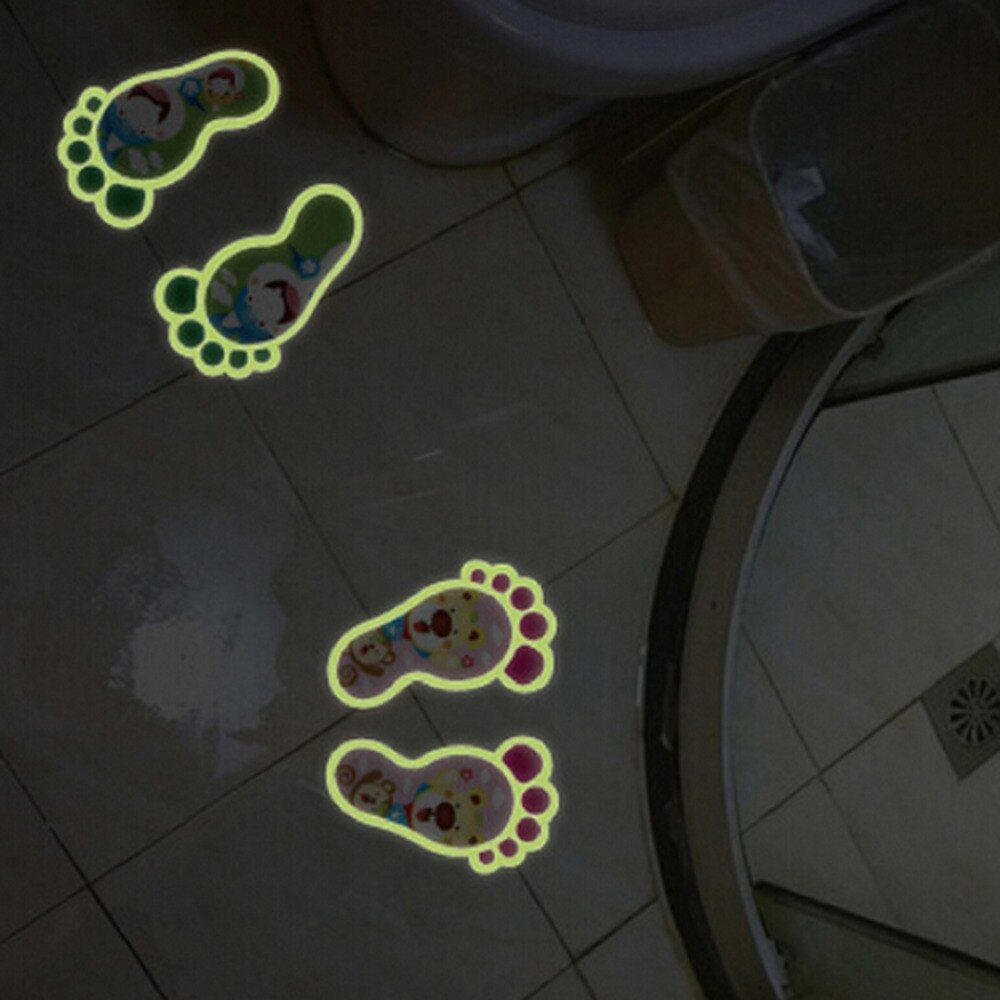Sticker home decoration accessories glow in the dark wall stickers JETTING Wholesale 4PCS Creative Footmark Footprint Wall