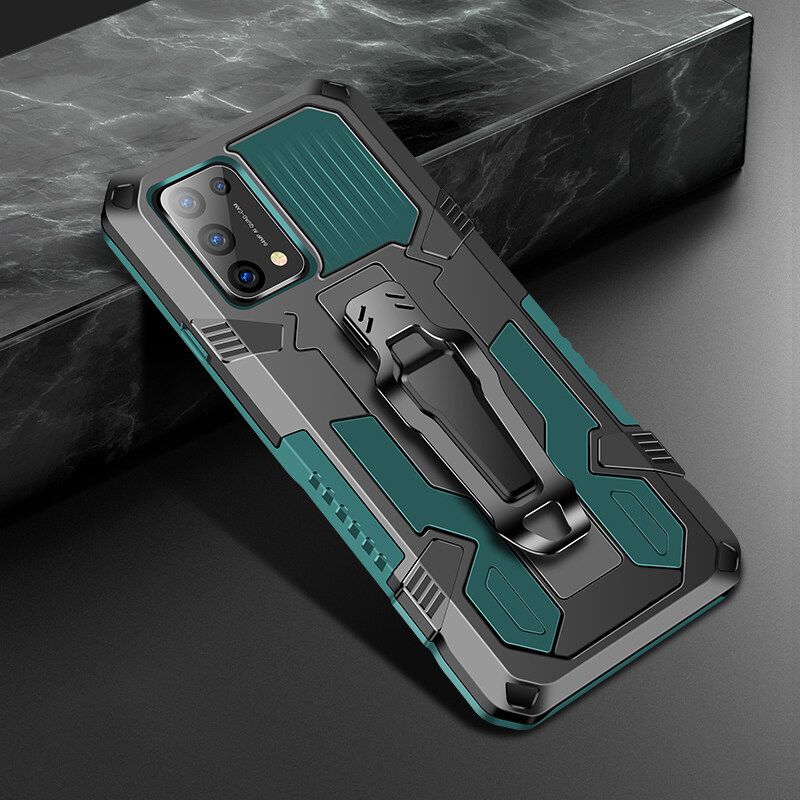 Shockproof Phone Case For OPPO Reno5 5G Rugged Armor Aluminum Magnetic Stand Metal Anti-fall Cover