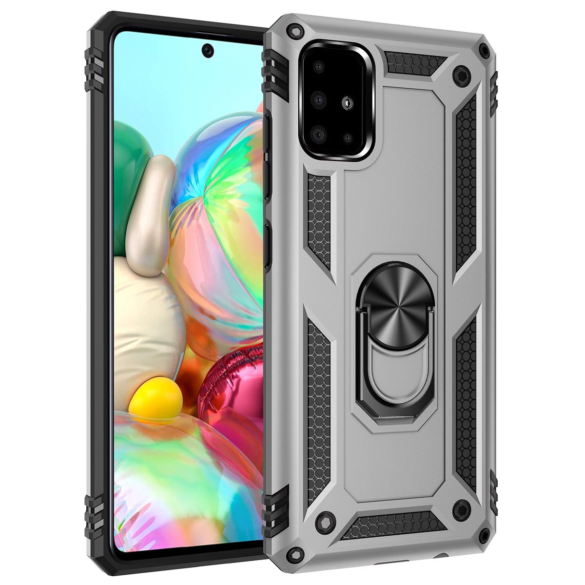 Shockproof Armor Case For Samsung Galaxy A71 Phone Case Car Ring Stand Bumper Silicone Back Cover