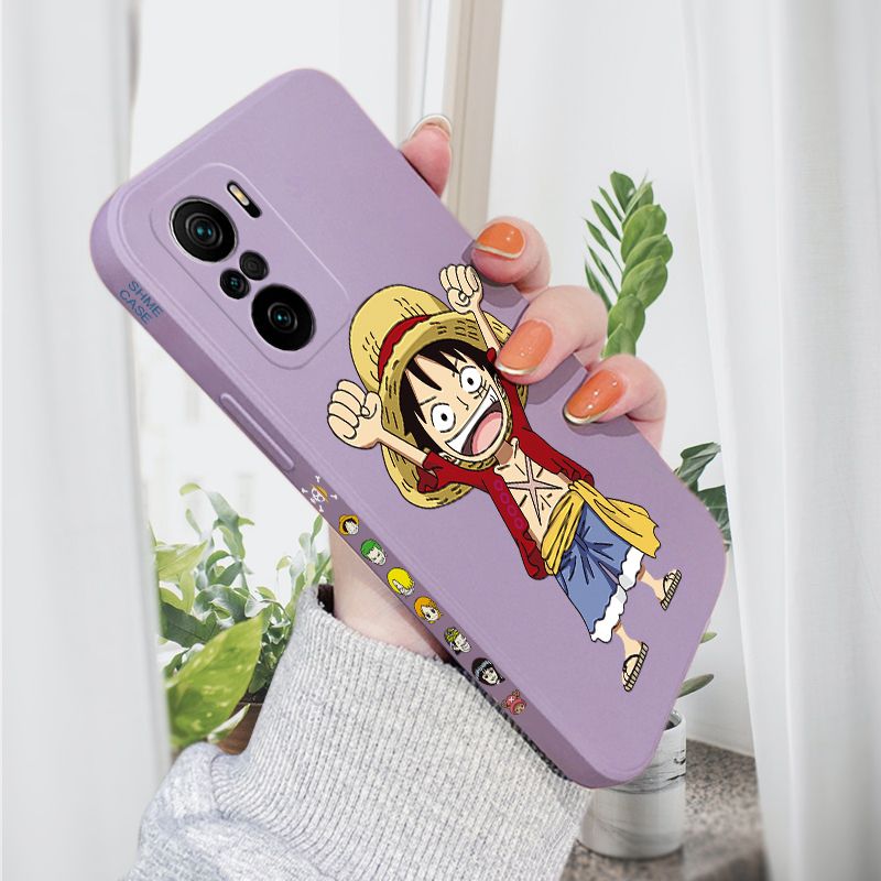 AMORVOR for Redmi K40/K40 Pro Back Cover Anime One-Piece Luffy Side design Soft Case Liquid Silicone Phone Cases