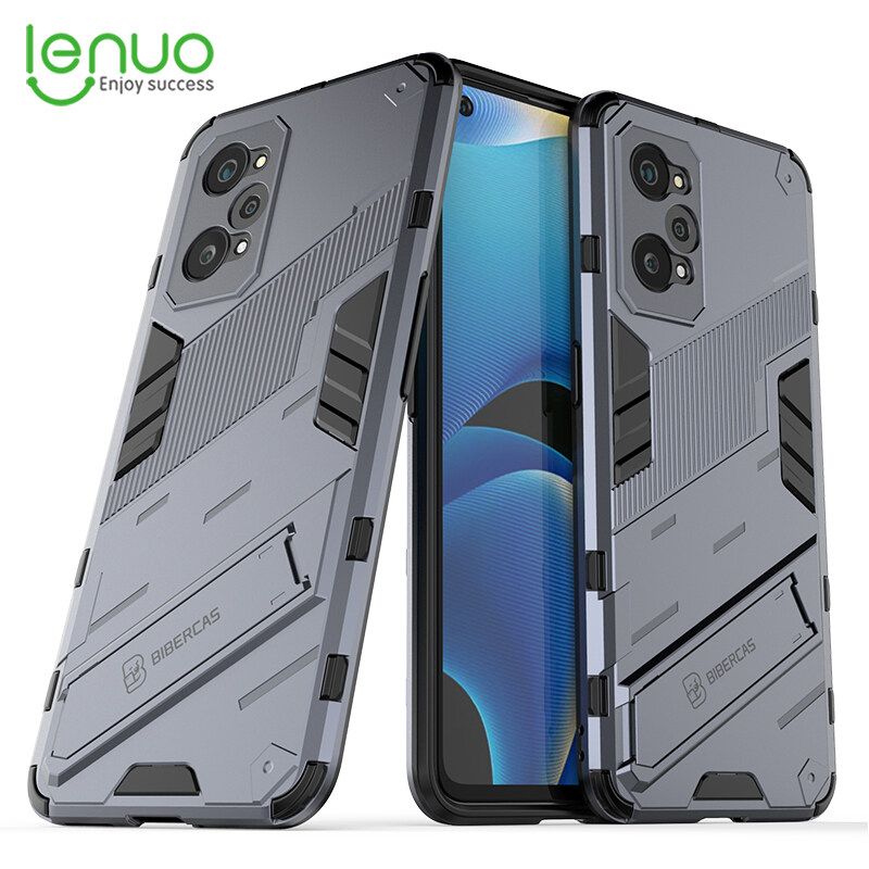 Lenuo Punk-Casing For Realme GT Neo2 Back Cover Eight-Color Anti-Fall And Anti-Slip Phone Bracket Lens Protection Cover Lovers Case