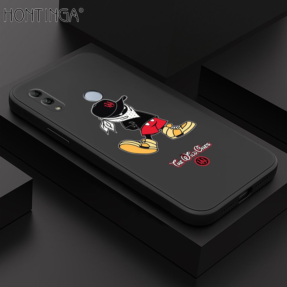 Hontinga for Honor 20 Case Cartoon Masked Mouse Phone Case Soft Square Edge Silicone Cases Full Lens Cover Shockproof Protection Cover