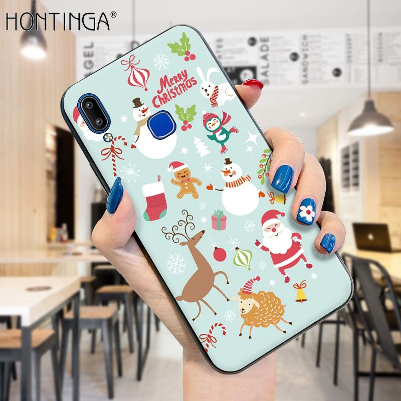 Hontinga for Vivo Y91 Y95 Case Merry Christmas Gifts for Girls Boys Phone Cover Shockproof Soft Silicone TPU Cases