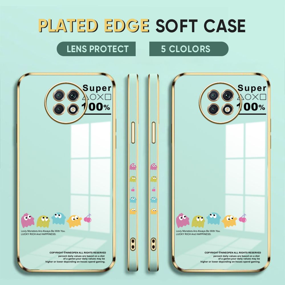 Luxury 6D Plating Case for Xiaomi Redmi Note 9T Back Cover Game Little Monster Side Pattern Soft Silicone Square Phone Cases