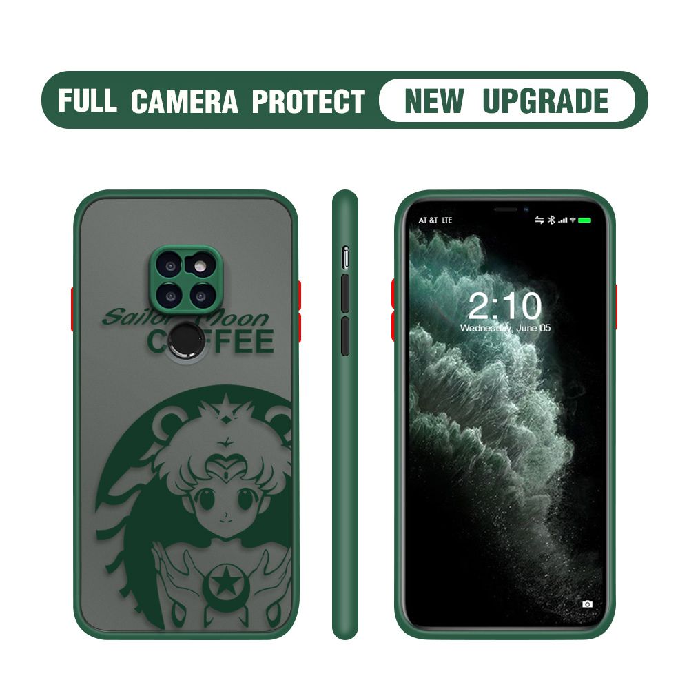 Hontinga for Huawei Mate 20 Case Sailor Moon Cases Edge Frosted Transparent Phone Cover