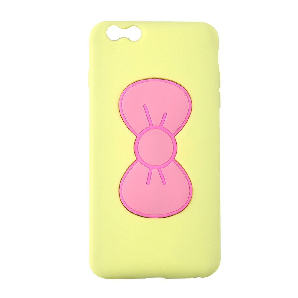Cute 3D Standing Bowknot Design Rubber Case Cover For iPhone 6plus