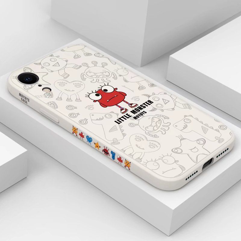 Olige Case For iPhone 7 8 SE 2020 Cartoon Monster Camera Protection Shockproof Silicone Creativity Couple Soft Phone Cover