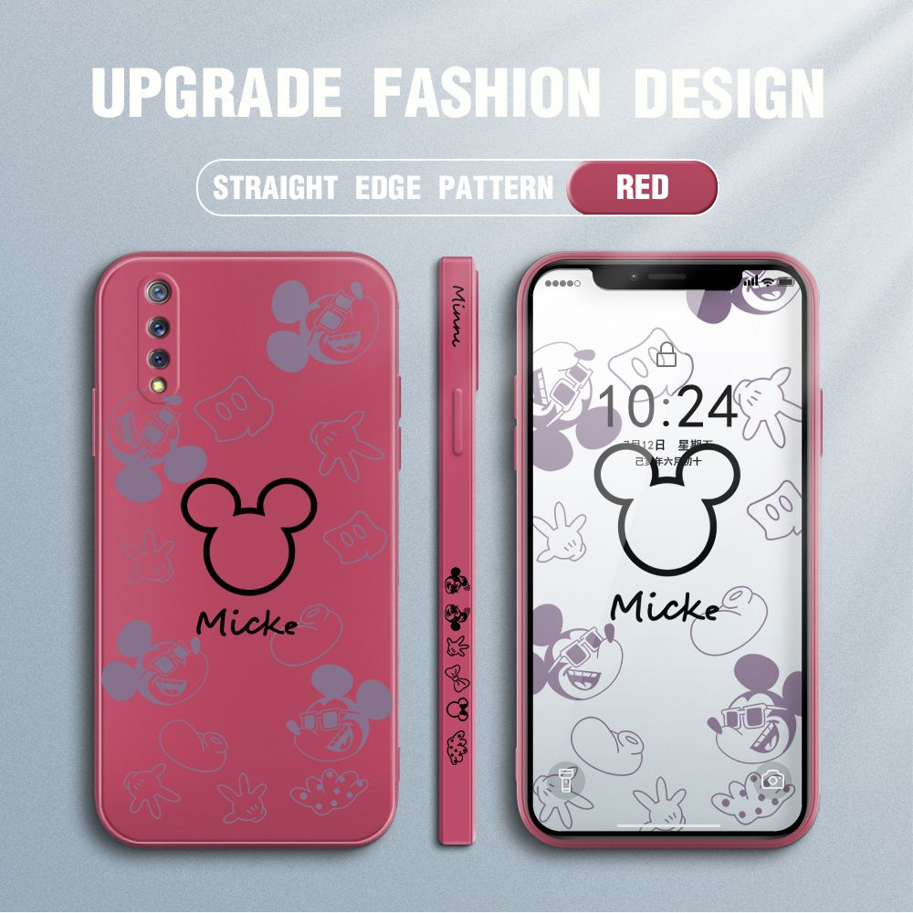 Jizetin for Vivo S1 Case Creative Printing Pattern Side Design Phone Case Square Edge Pattern Liquid Silicone Cases Full Cover Camera Shockproof Protective Case