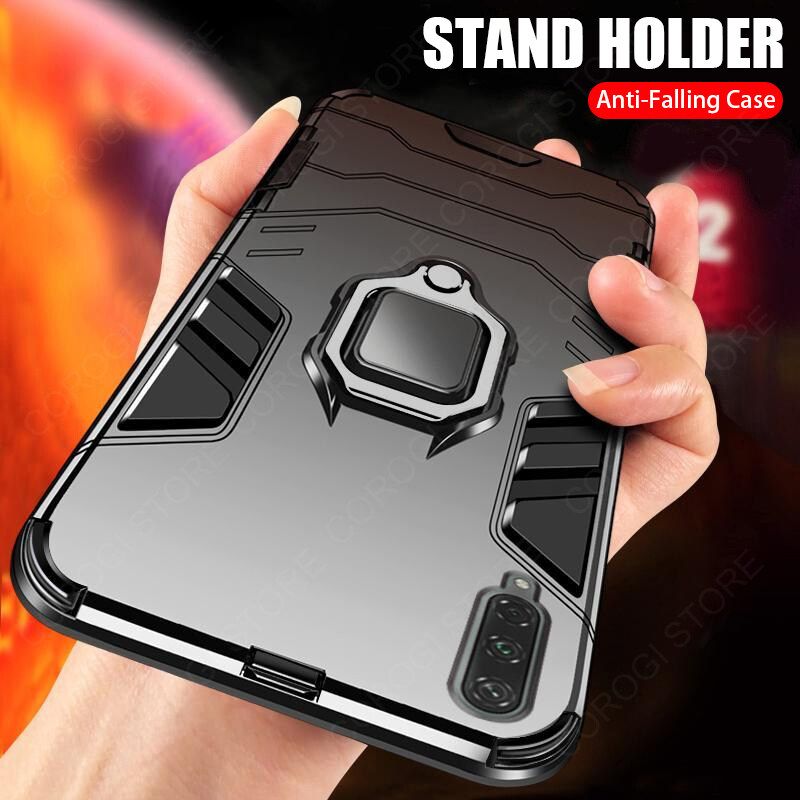 For Samsung Galaxy A70 Cover Military Grade Shockproof Armor Phone Case Metal Ring Stand Holder Magnetic Car Mount Hard Protective Back Cover