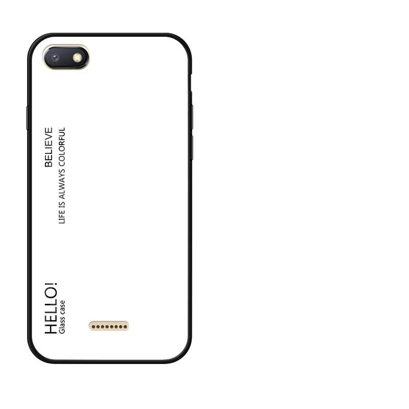 Gradient Color Tempered Glass Casing Protective Case Back Cover Soft TPU Bumper Case For Xiaomi Redmi 6A Case