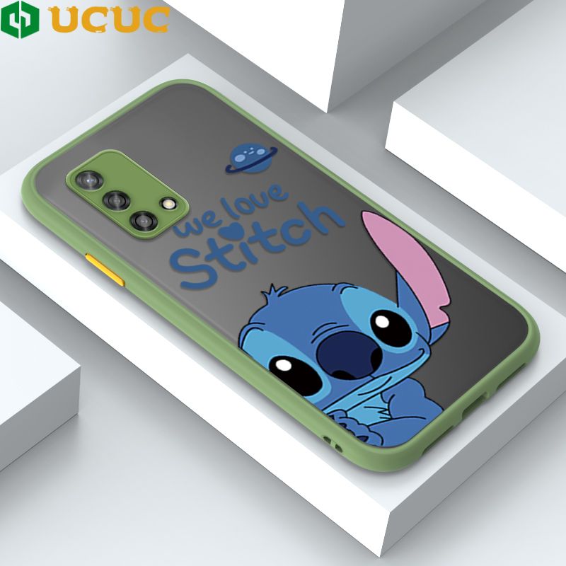 UCUC for OPPO F19 A74 A95 Back Cover Peeping Stitch Frosted Transparent Hard Phone Case Thin Shockproof Full Cover Camera Protect Case