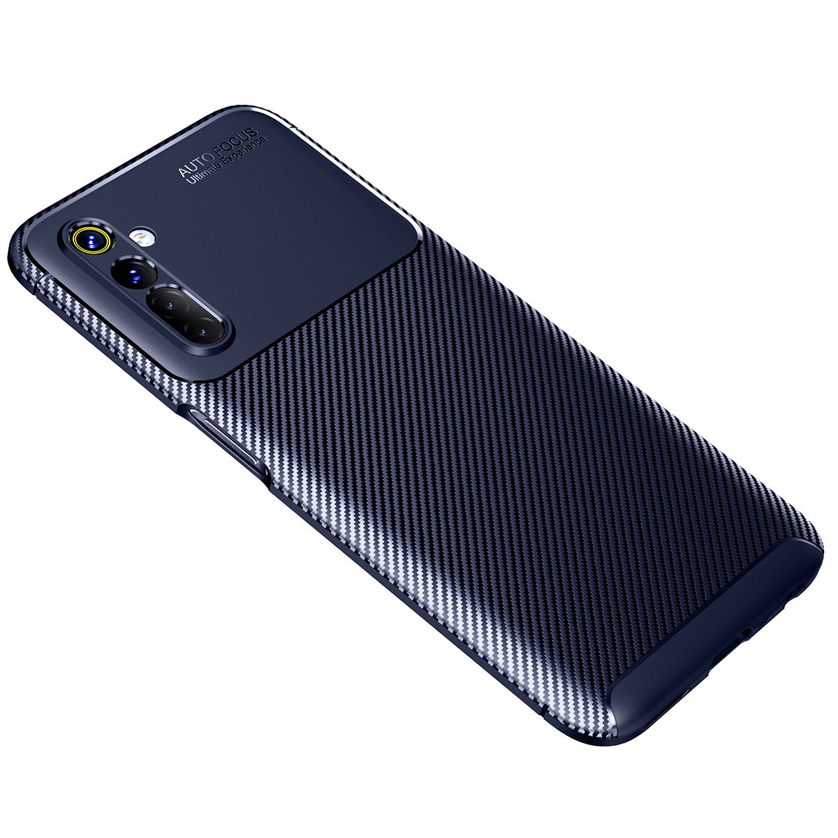 For Realme 6 Case Soft Back Cover Anti-knock TPU Bumper Carbon Fiber Phone Case