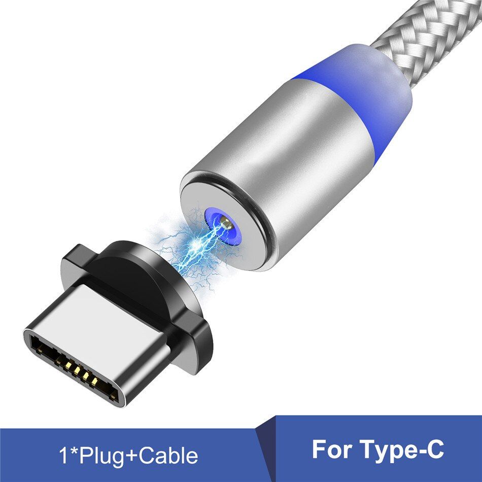 Magnetic USB Cable Charging USB Type C Cable Magnet Charger Data Charge Micro LED USB Cable Mobile Phone Cable USB Cord