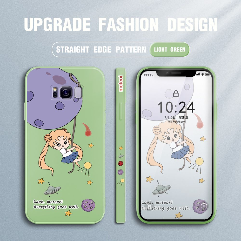 UCUC for Samsung Galaxy S8 Plus Back Cover Beauty Warrior Ultra Thin Soft Luxury Square Multicolor Liquid Silicone Phone Case