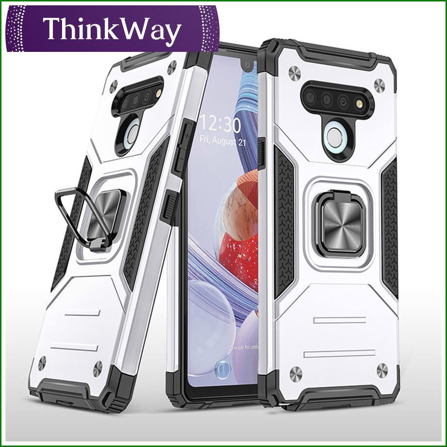 Kemeng Armor Drop Sleeve Creative Ring Holder Silicone TPU PC 2 in 1 Shockproof Phone Case For LG K92 5G & LG Velvet 5G/Velvet 5G UW