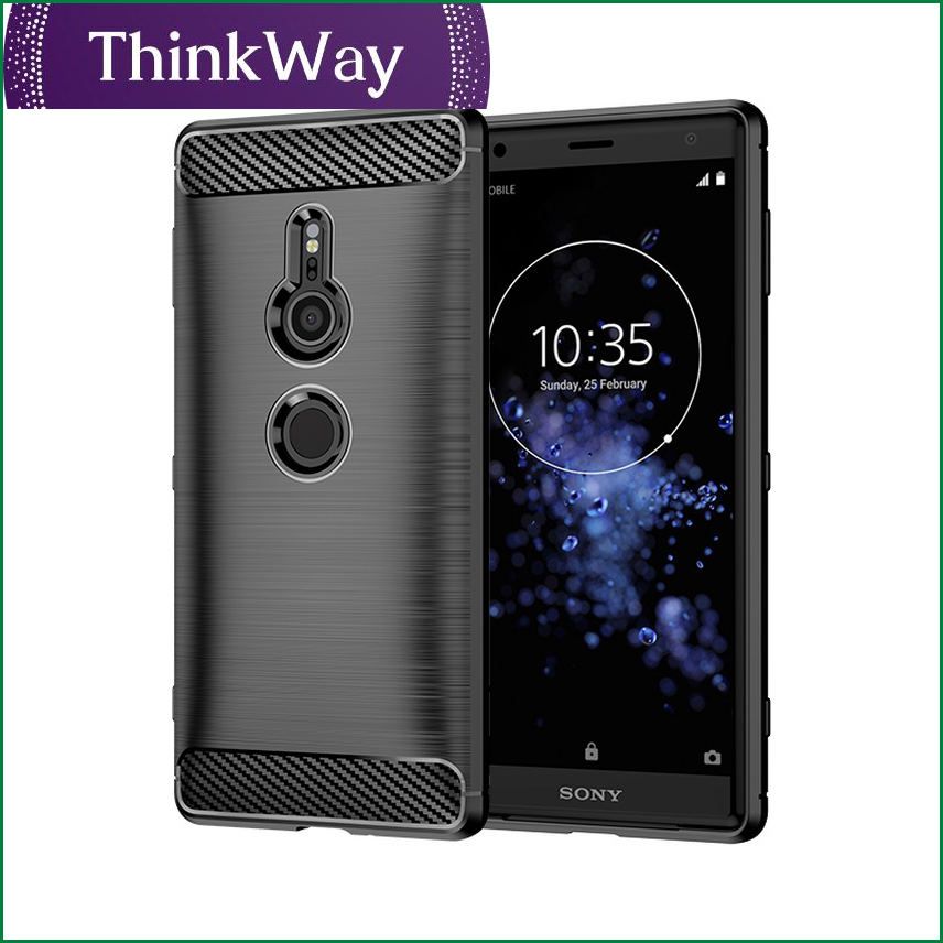 Carbon Fiber Cover Case For Sony Xperia XZ2 Premium Solid Color Rugged Shockproof Protect Case For Xperia XZ2 Compact XZ2 Mini