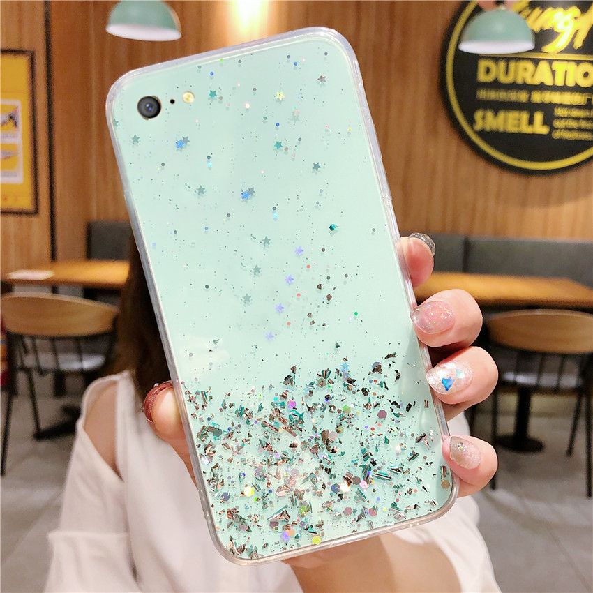 For OPPO A39 A57 A59 F1s A71 A77 F3 A83 Luxury Bling Sequins Transparent Silicone Soft Glitter Stars Case Cover
