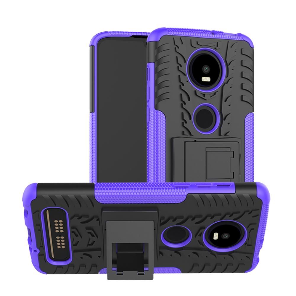 Heavy Duty Armor Tough Hybrid Shockproof Dual Layer Kickstand Protective Case Cover For Motorola Moto Z4 Play